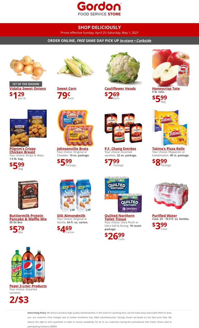 Gordon Food Service Store Ad from 04/25/2021