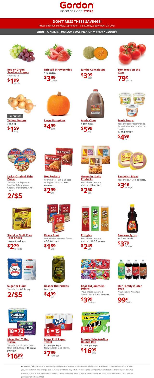 Gordon Food Service Store Ad from 09/19/2021