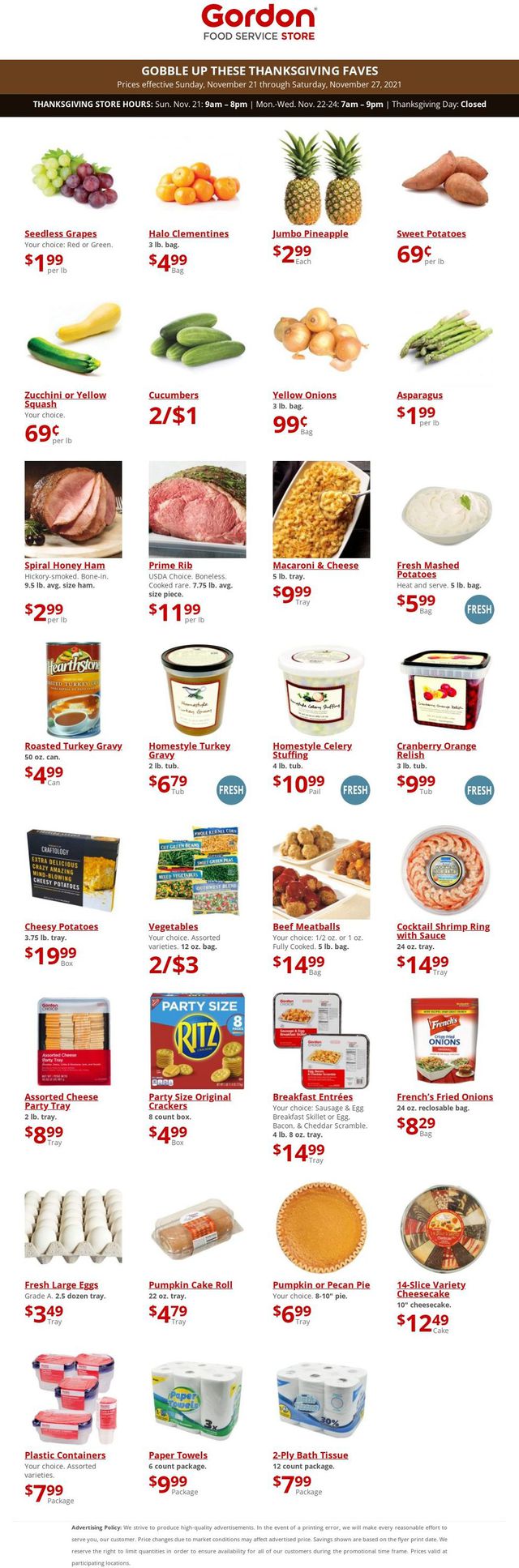 Gordon Food Service Store Ad from 11/21/2021