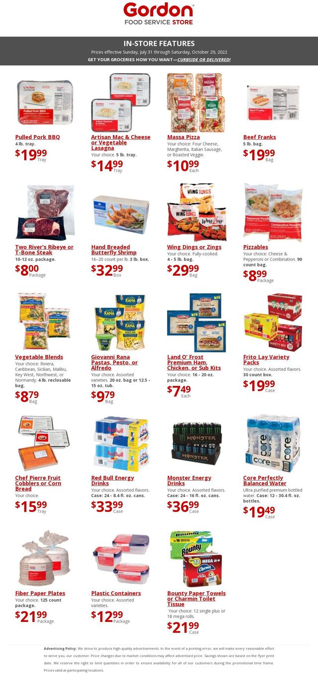 Gordon Food Service Store Ad from 07/31/2022
