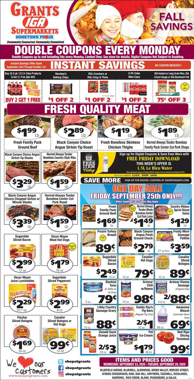 Grant's Supermarket Ad from 09/23/2020