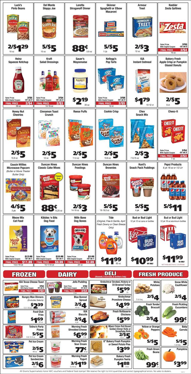 Grant's Supermarket Ad from 10/07/2020