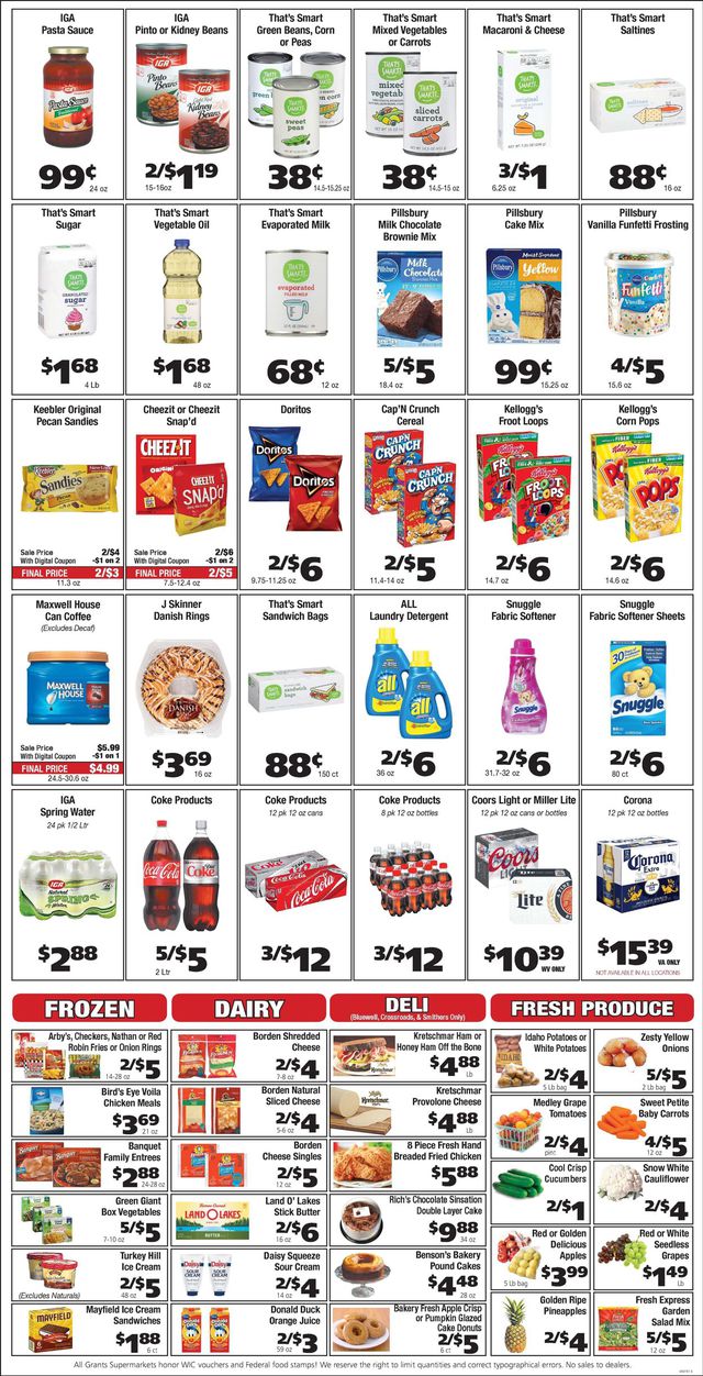 Grant's Supermarket Ad from 10/18/2020