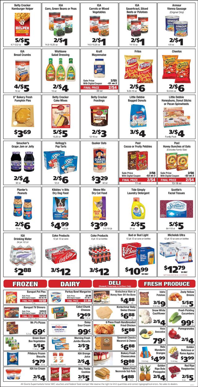 Grant's Supermarket Ad from 11/04/2020