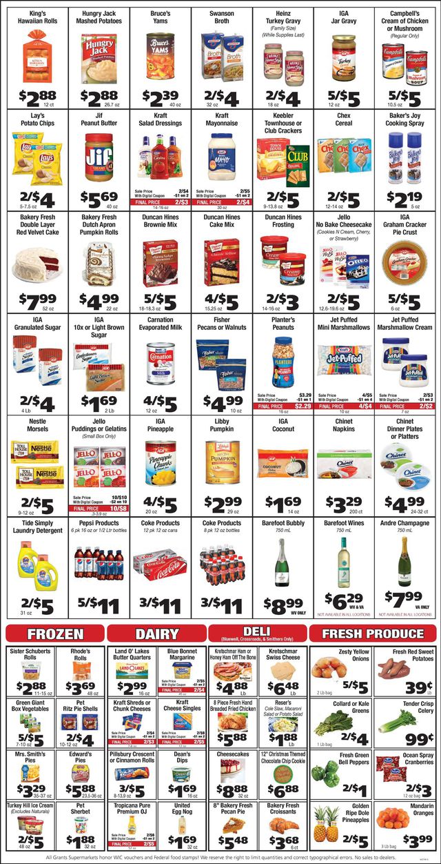 Grant's Supermarket Ad from 12/16/2020