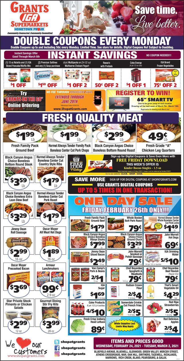 Grant's Supermarket Ad from 02/24/2021
