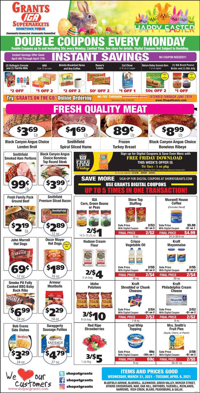Grant's Supermarket Ad from 03/31/2021