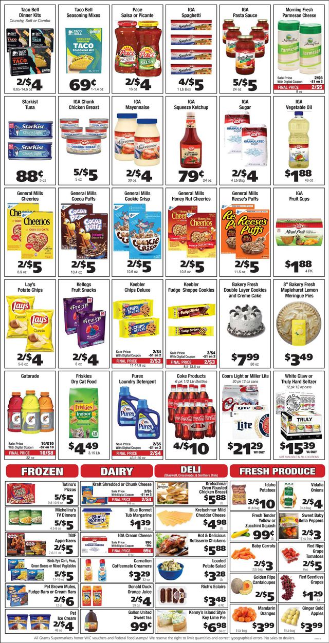 Grant's Supermarket Ad from 04/28/2021