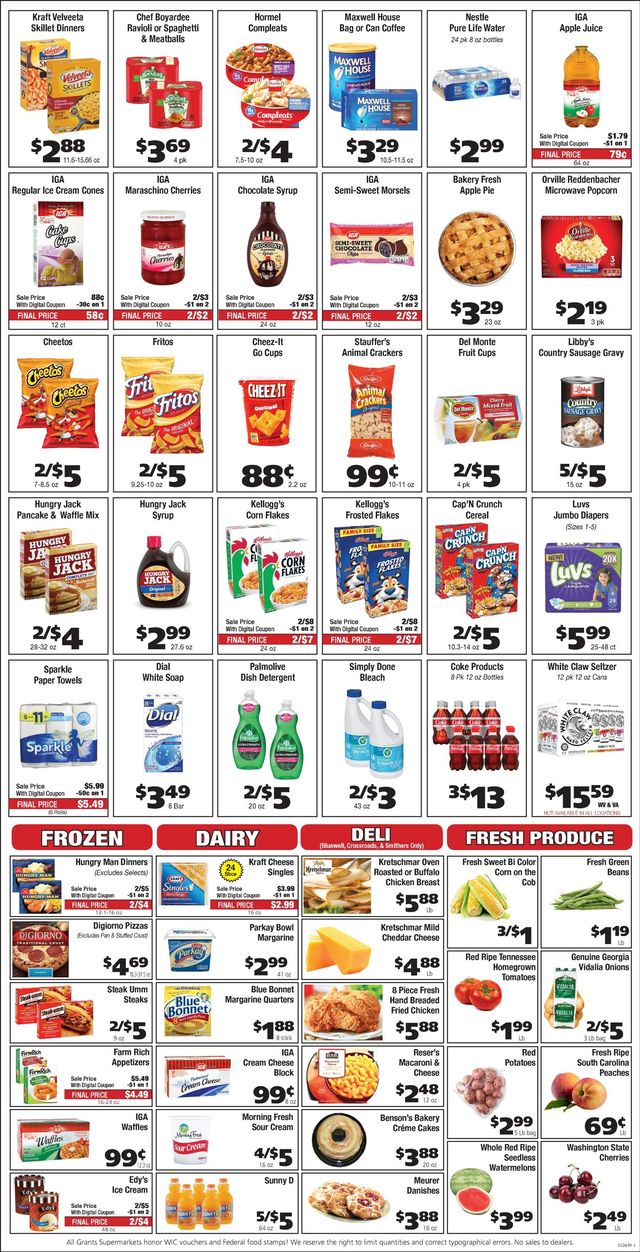 Grant's Supermarket Ad from 07/14/2021