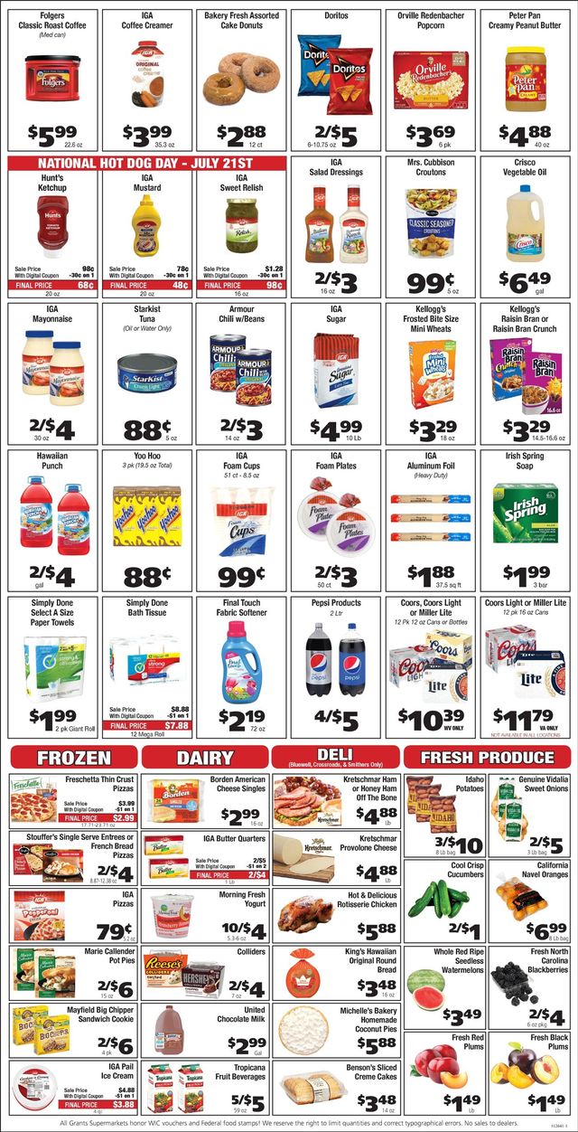 Grant's Supermarket Ad from 07/21/2021