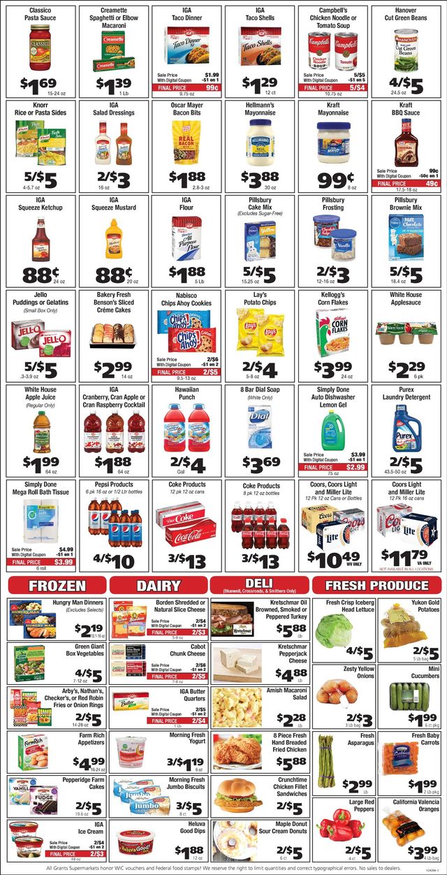 Grant's Supermarket Ad from 08/25/2021