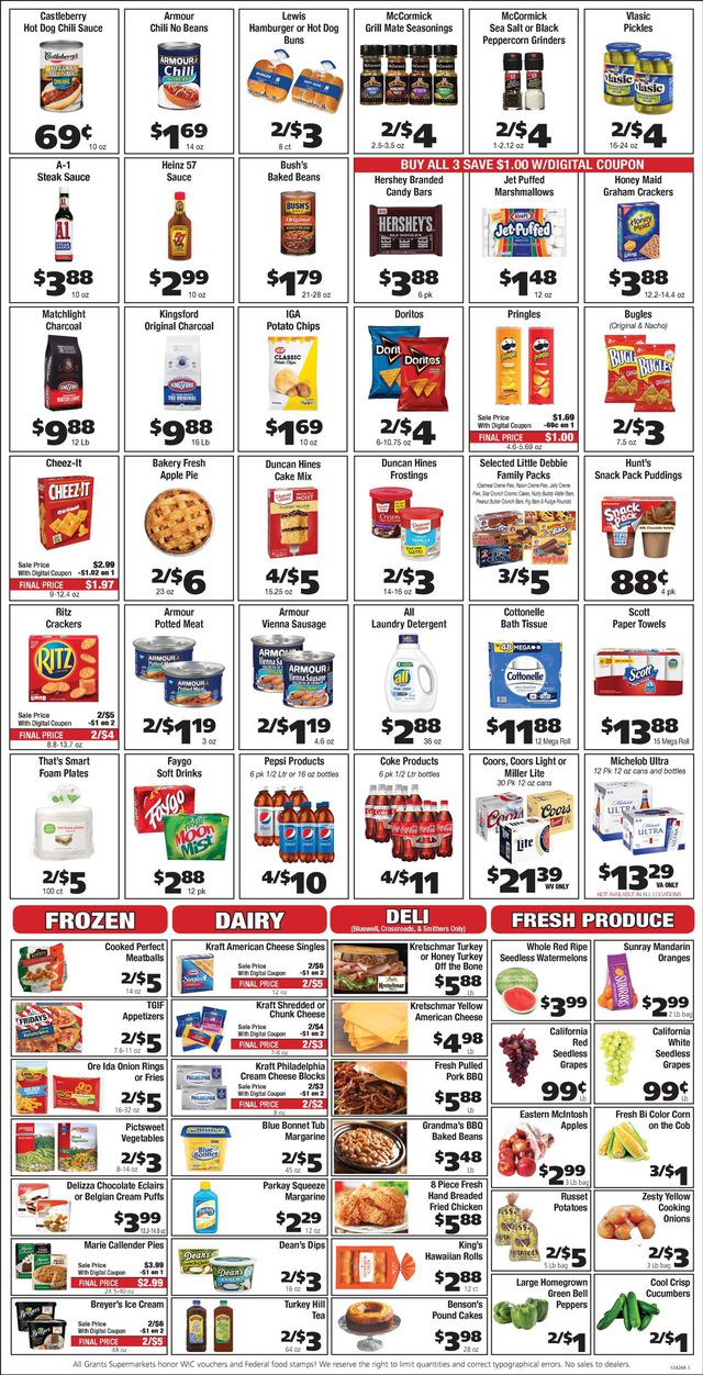 Grant's Supermarket Ad from 09/01/2021
