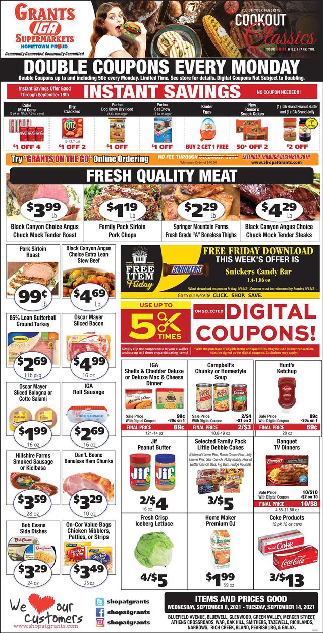 Grant's Supermarket Ad from 09/08/2021