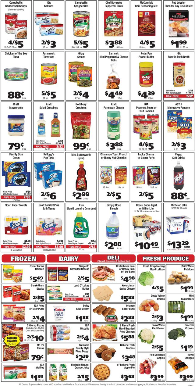 Grant's Supermarket Ad from 09/15/2021