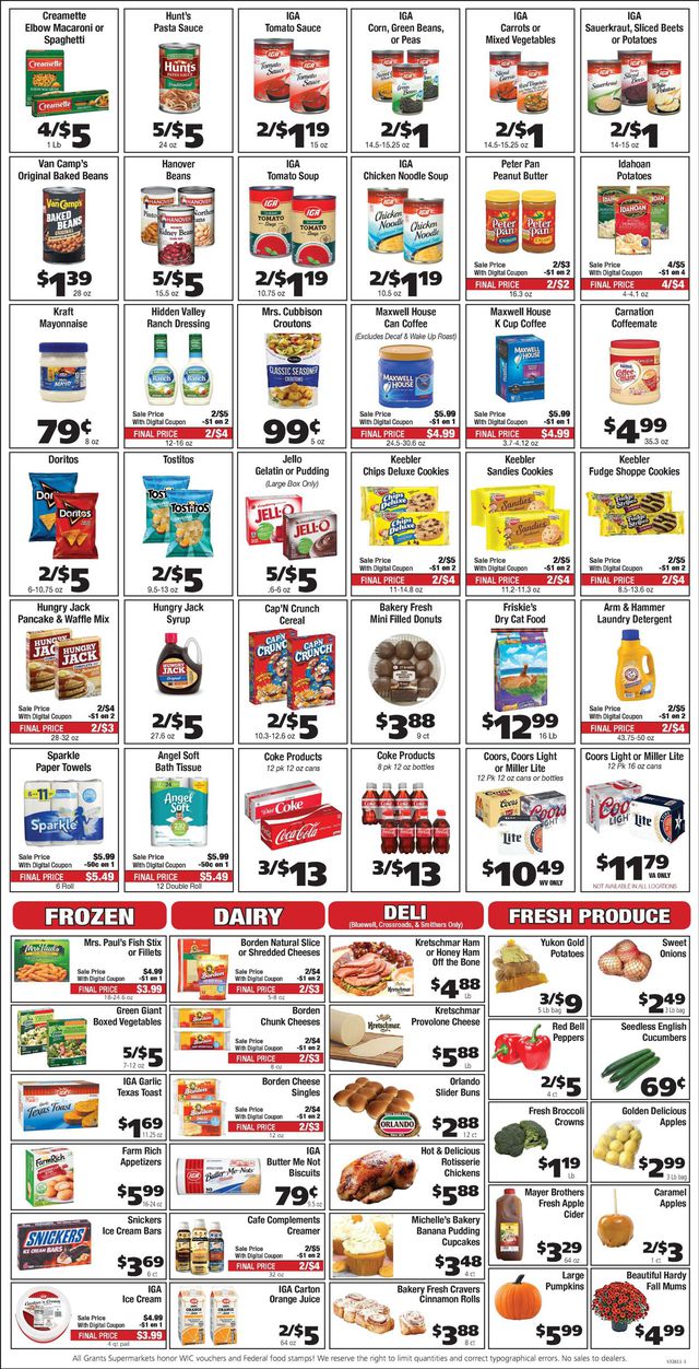 Grant's Supermarket Ad from 09/22/2021