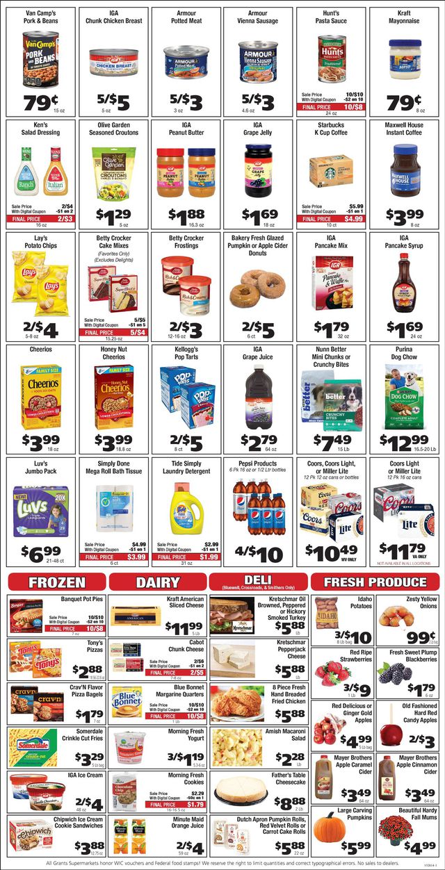 Grant's Supermarket Ad from 09/29/2021