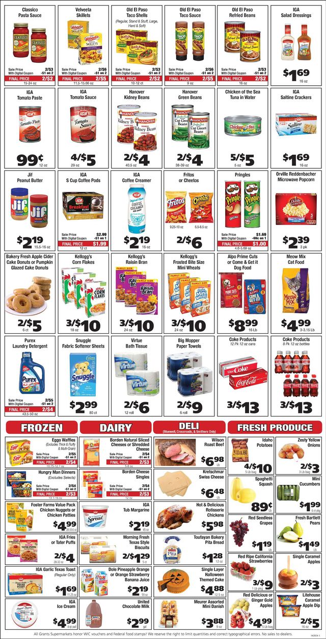 Grant's Supermarket Ad from 10/20/2021