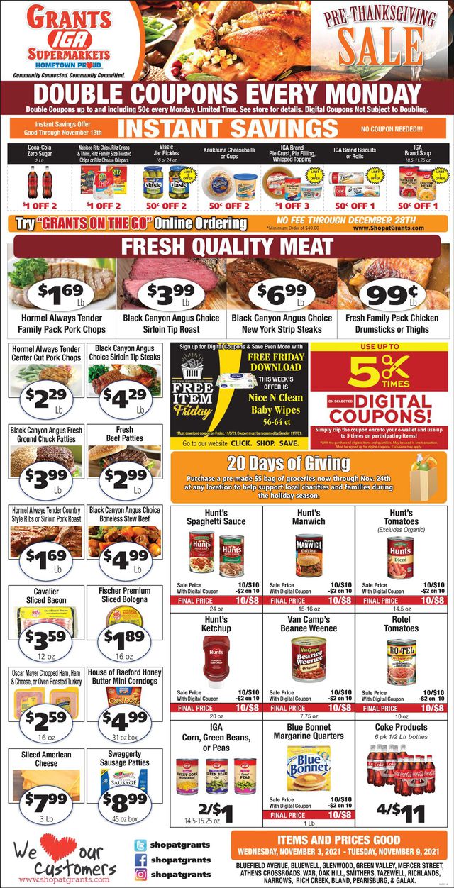 Grant's Supermarket Ad from 11/03/2021