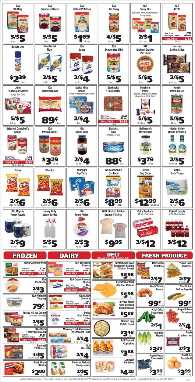 Grant's Supermarket Ad from 11/10/2021