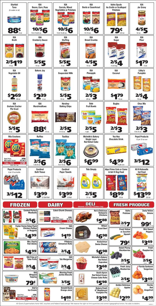 Grant's Supermarket Ad from 12/08/2021