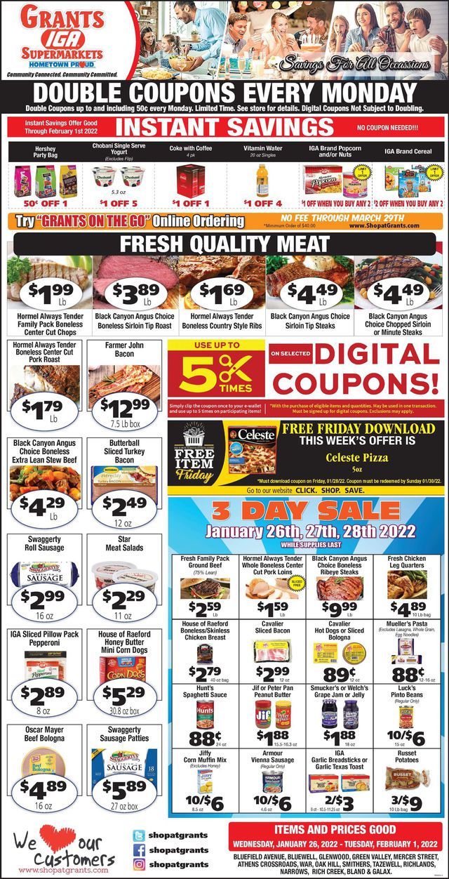 Grant's Supermarket Ad from 01/26/2022