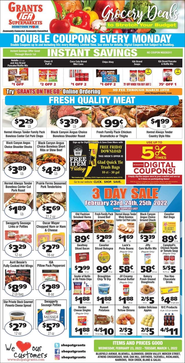 Grant's Supermarket Ad from 02/23/2022