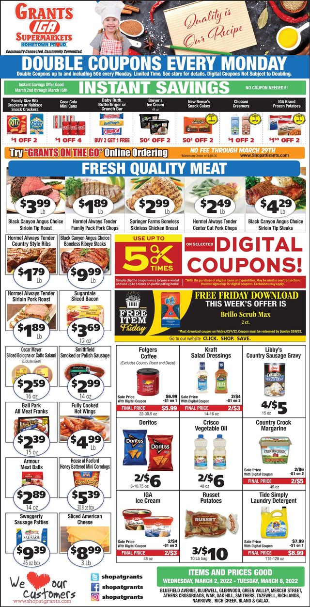 Grant's Supermarket Ad from 03/02/2022