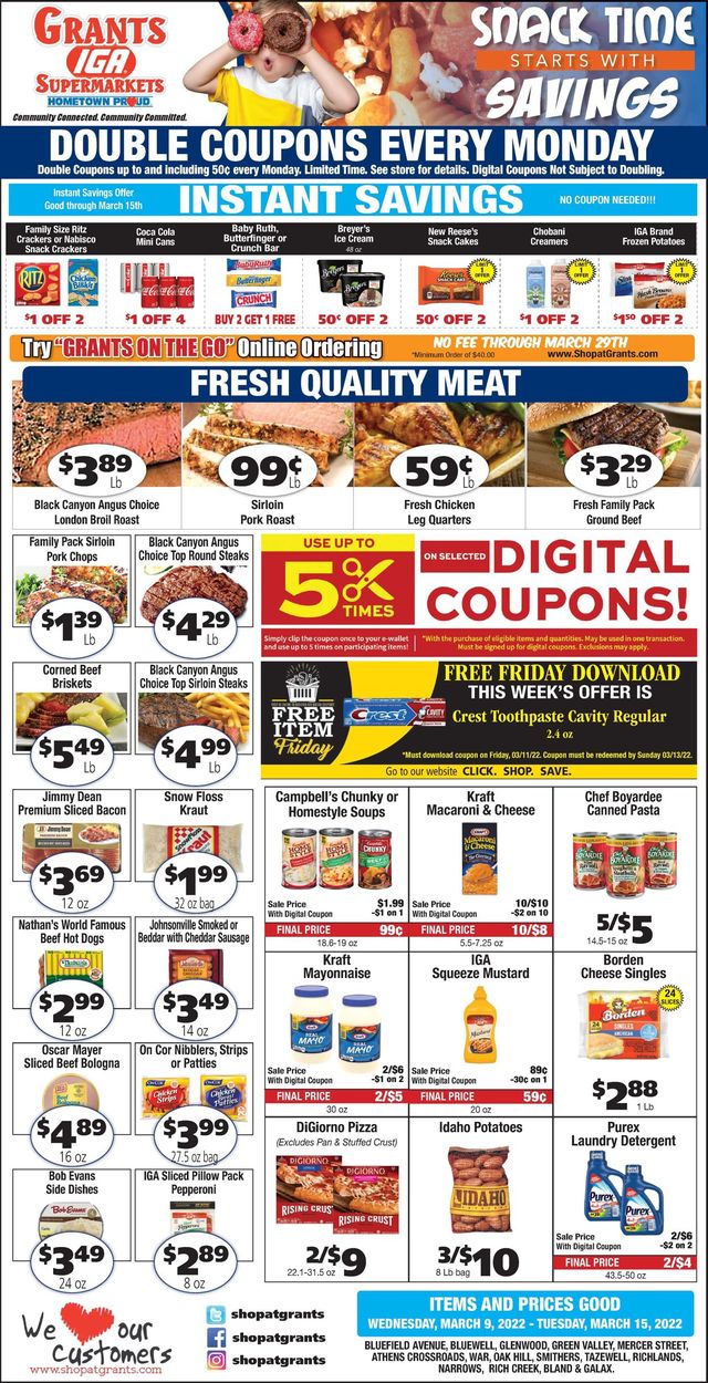 Grant's Supermarket Ad from 03/09/2022