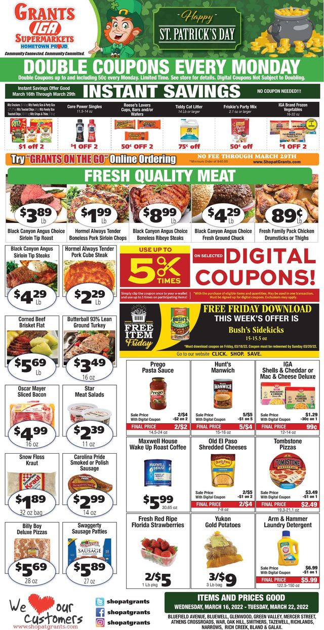 Grant's Supermarket Ad from 03/16/2022