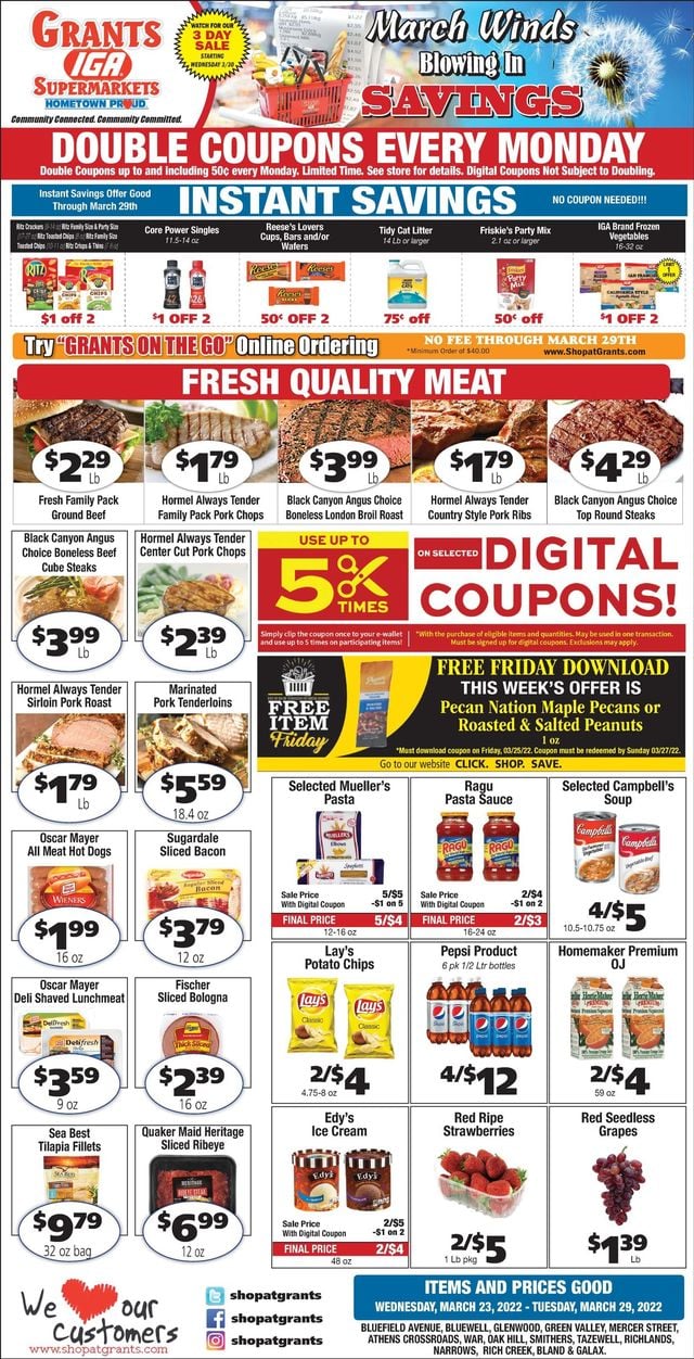 Grant's Supermarket Ad from 03/23/2022