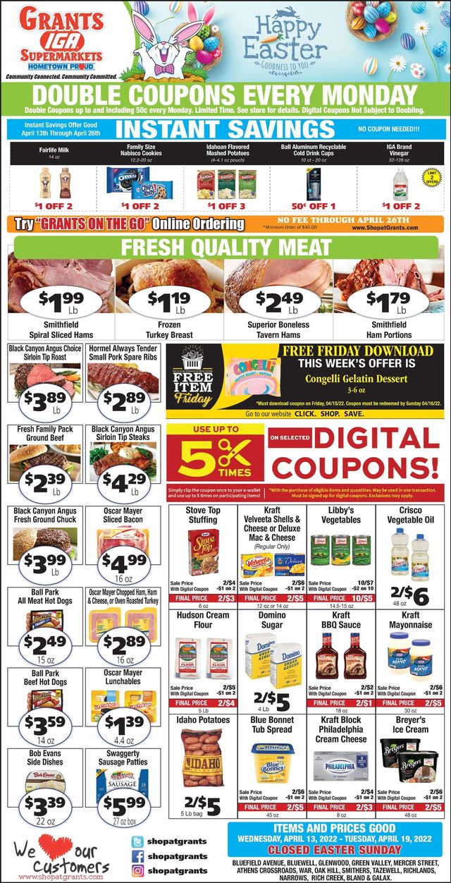 Grant's Supermarket Ad from 04/13/2022