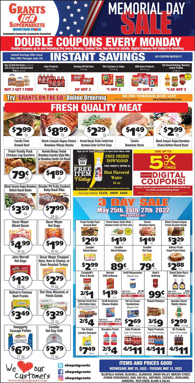 Grant's Supermarket Ad from 05/25/2022