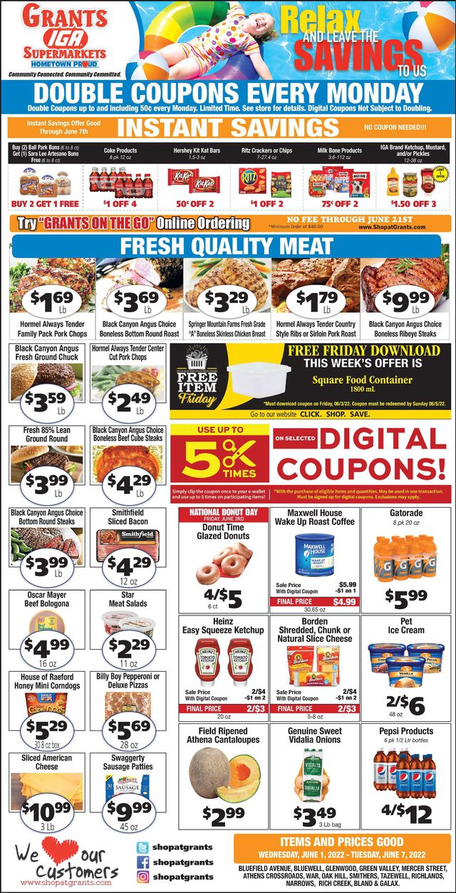 Grant's Supermarket Ad from 06/01/2022