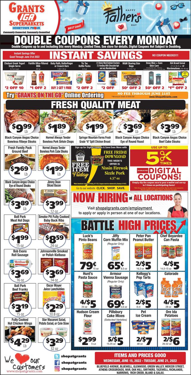 Grant's Supermarket Ad from 06/15/2022