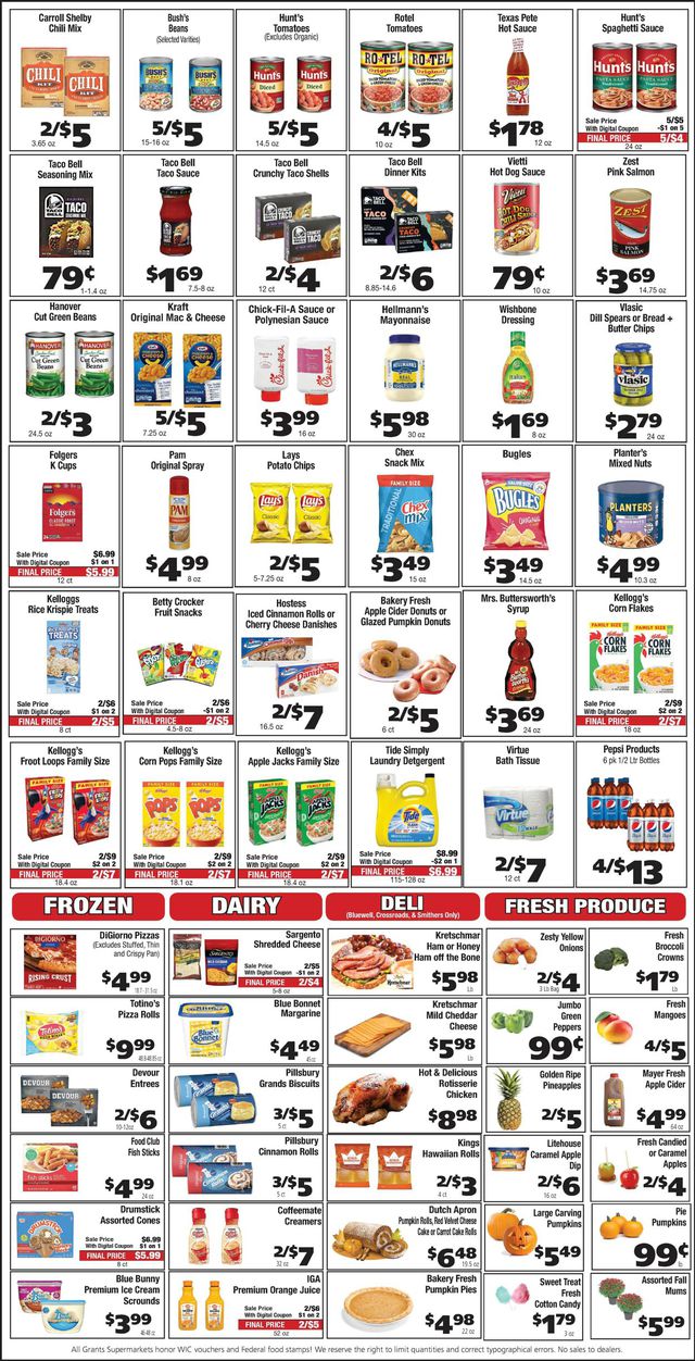 Grant's Supermarket Ad from 10/05/2022