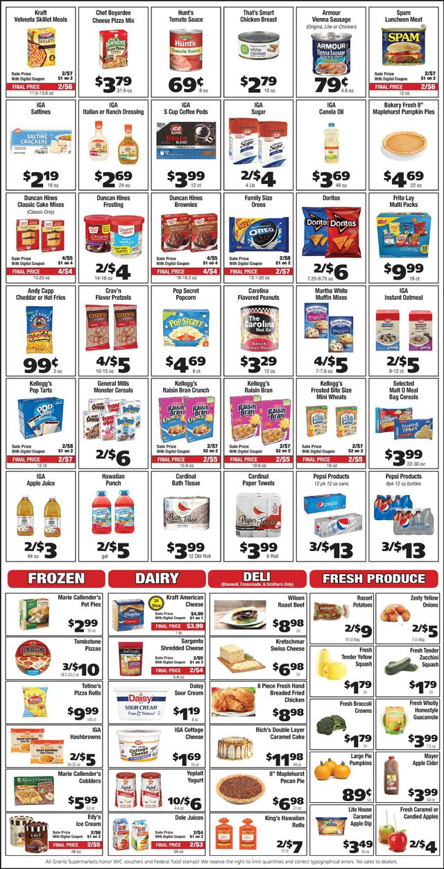 Grant's Supermarket Ad from 10/26/2022