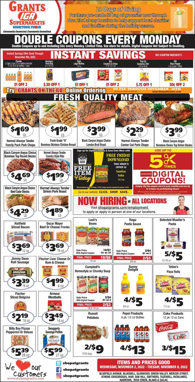 Grant's Supermarket Ad from 11/02/2022