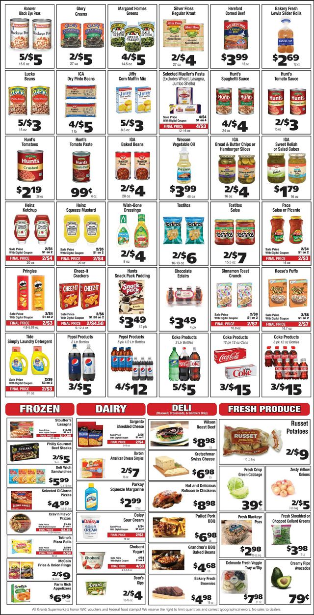 Grant's Supermarket Ad from 12/28/2022