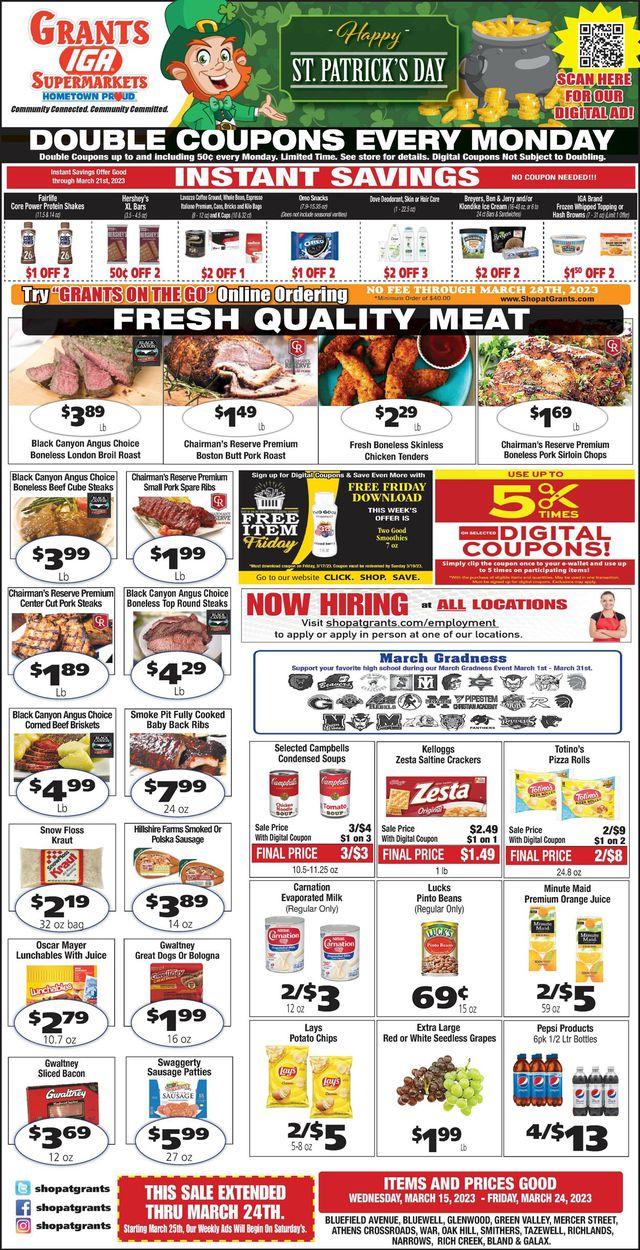 Grant's Supermarket Ad from 03/15/2023