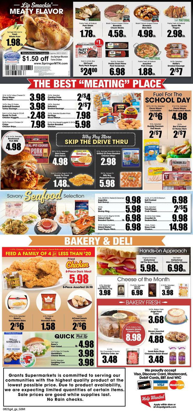 Grant's Supermarket Ad from 08/23/2023