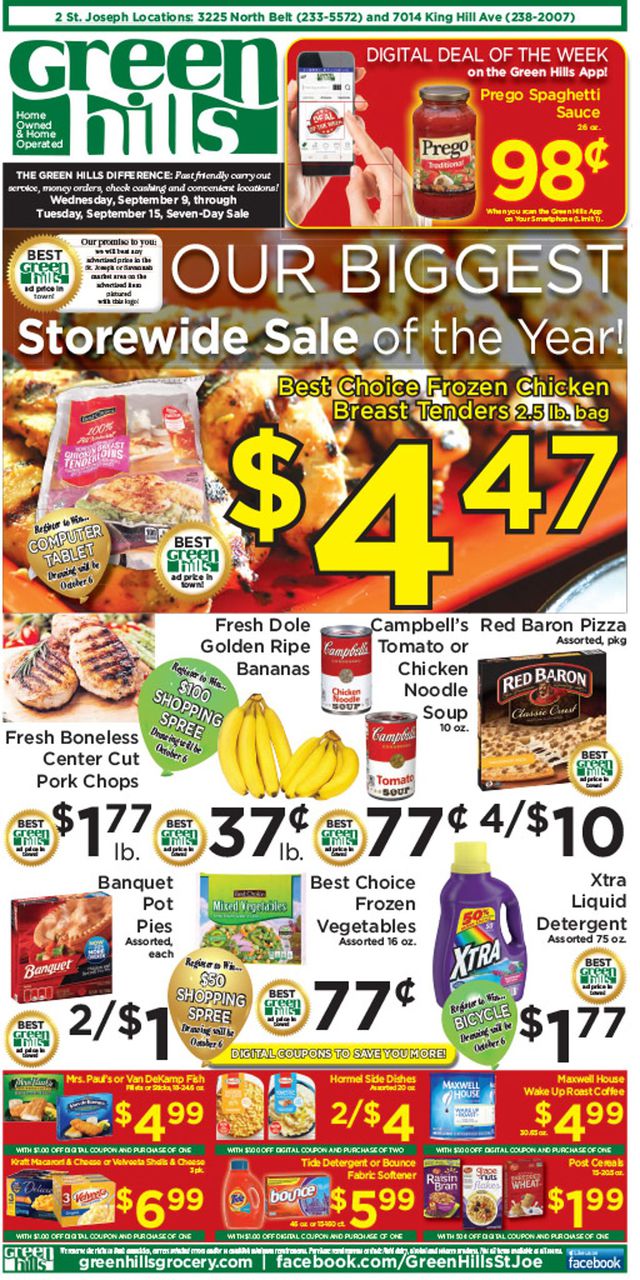 Green Hills Grocery Ad from 09/09/2020