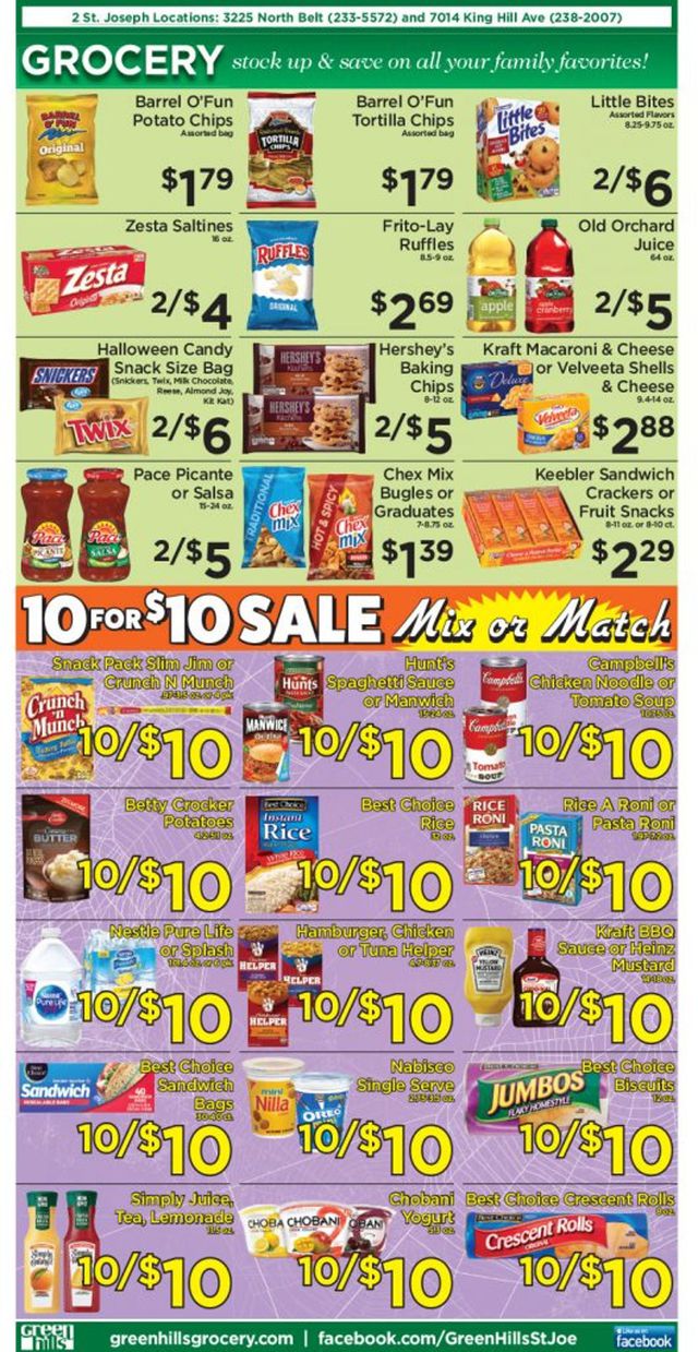 Green Hills Grocery Ad from 10/21/2020