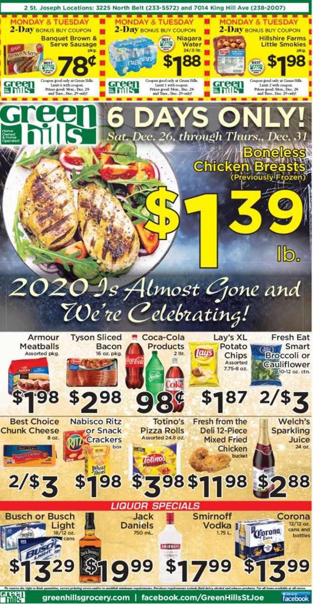 Green Hills Grocery Ad from 12/23/2020