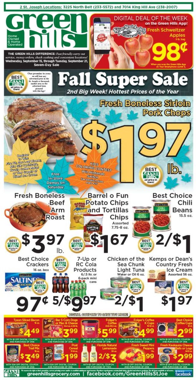 Green Hills Grocery Ad from 09/15/2021