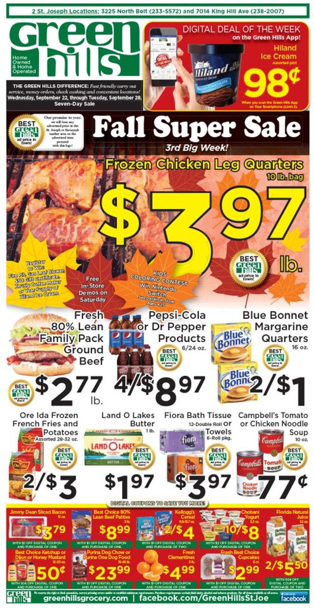 Green Hills Grocery Ad from 09/22/2021