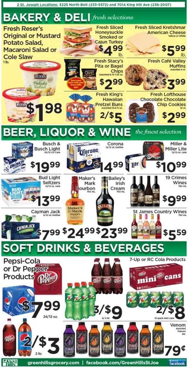 Green Hills Grocery Ad from 10/27/2021