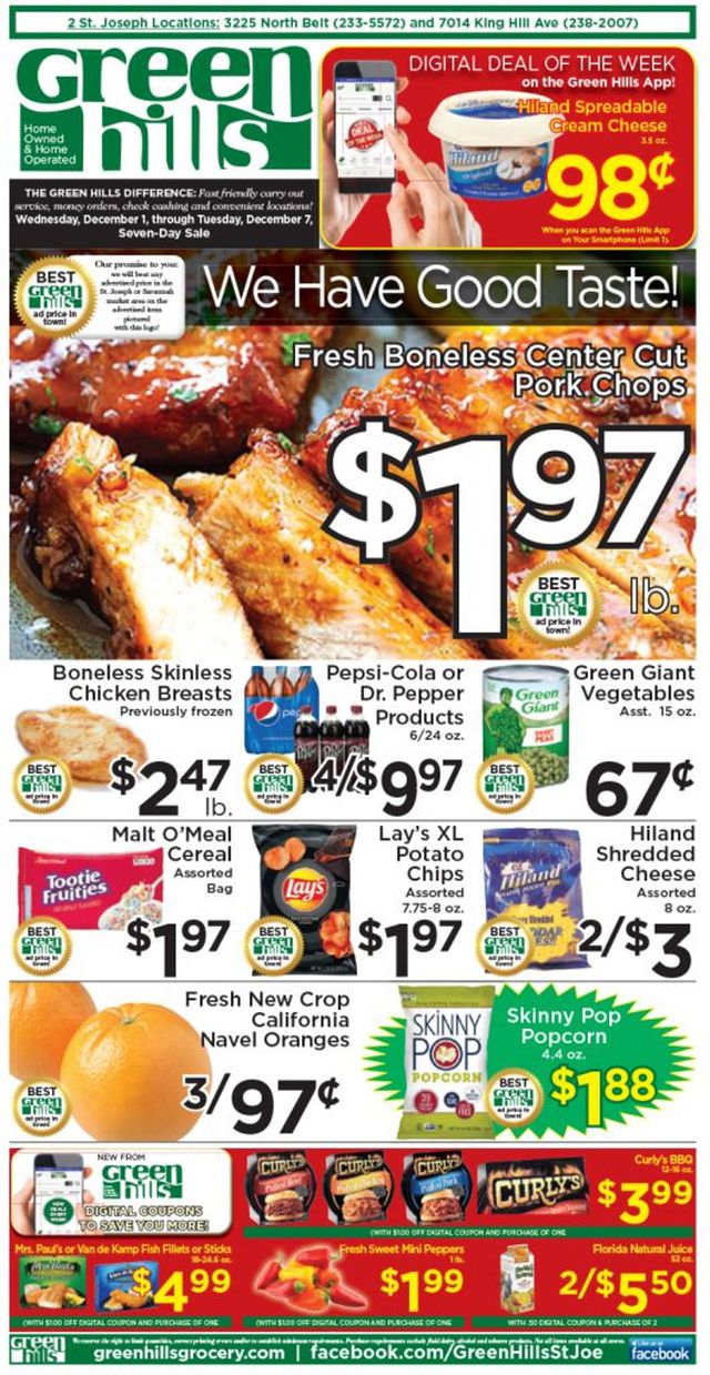 Green Hills Grocery Ad from 12/01/2021