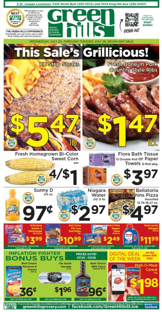 Green Hills Grocery Ad from 07/20/2022