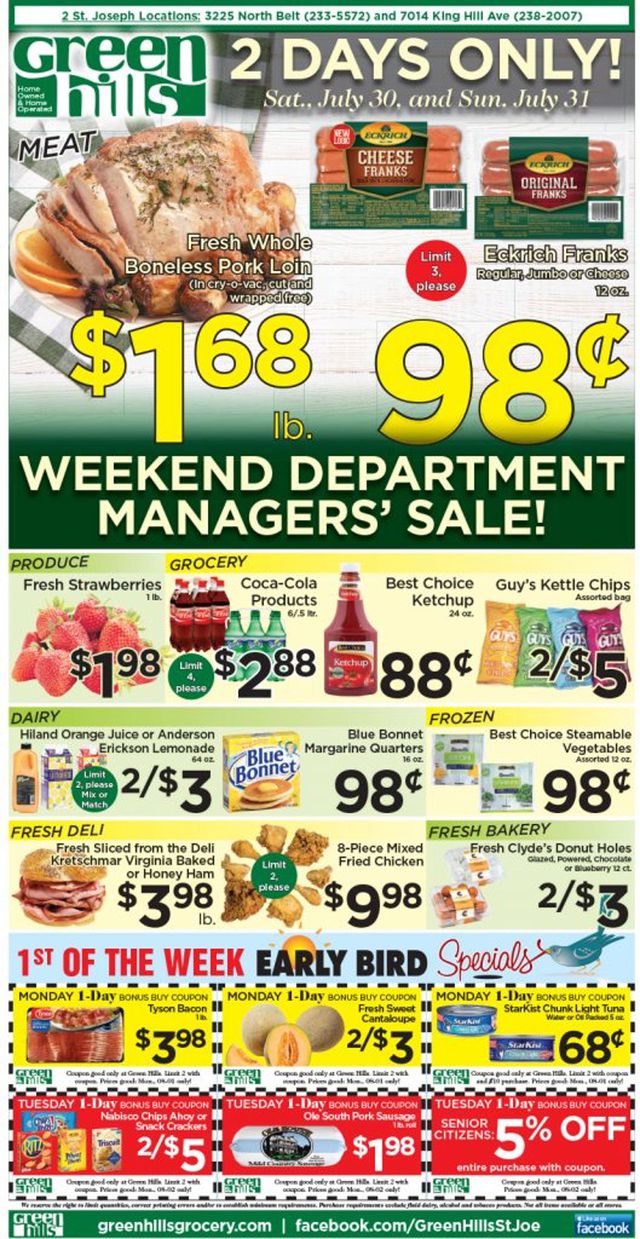 Green Hills Grocery Ad from 07/27/2022