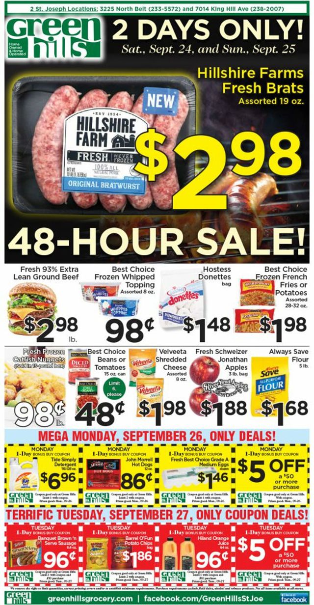 Green Hills Grocery Ad from 09/21/2022